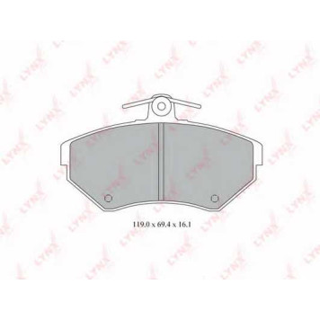Колодки тормозные дисковые передний для VW CADDY(9K9A,9K9B), GOLF(1E7,1H1,1H5), LUPO(6E1,6X1), PASSAT(35I,3A2,3A5), POLO(6KV2,6KV5,6N1,6N2), VENTO(1H2) <b>LYNXauto BD-8009</b>