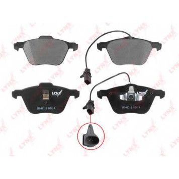Колодки тормозные дисковые передний для FORD GALAXY(WGR) / VW SHARAN(7M6, 7M8, 7M9), TRANSPORTER(70XA, 70XB, 70XC, 70XD, 7DB, 7DK, 7DW) <b>LYNXauto BD-8018</b>-1