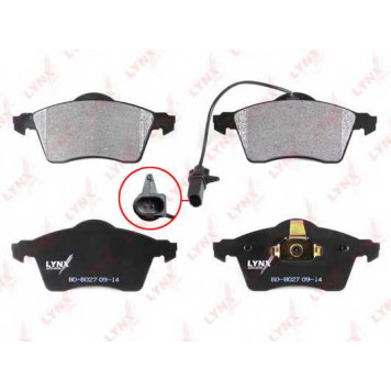Колодки тормозные дисковые передний для VW TRANSPORTER(70XA, 70XB, 70XC, 70XD, 7DB, 7DK, 7DW) <b>LYNXauto BD-8027</b>-1