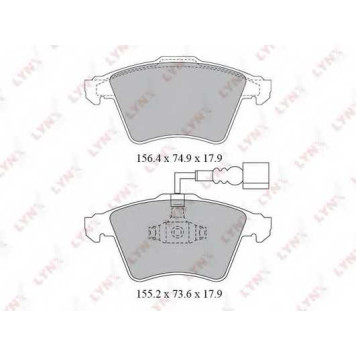 Колодки тормозные дисковые передний для VW MULTIVAN(7EF, 7EM, 7EN, 7HF, 7HM, 7HN), TRANSPORTER(7E, 7EA, 7EB, 7EF, 7EG, 7EH, 7EJ, 7HA, 7HB, 7HF, 7HH, 7HJ, 7JD, 7JE) <b>LYNXauto BD-8032</b>