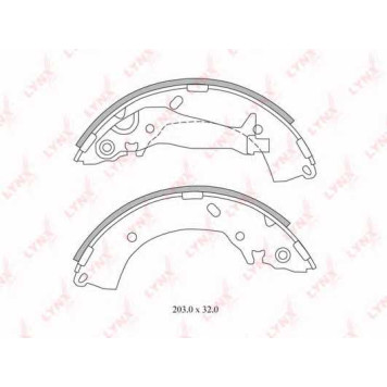 Комплект тормозных колодок задний для HYUNDAI GETZ(TB) <b>LYNXauto BS-3600</b>