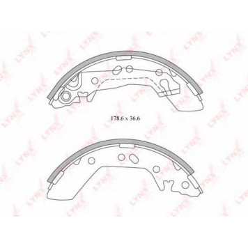 Комплект тормозных колодок задний для HYUNDAI ACCENT(LC,X-3) / SUBARU IMPREZA(GFC) <b>LYNXauto BS-3601</b>