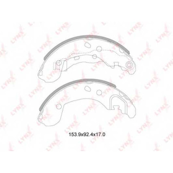 Комплект тормозных колодок задний для NISSAN MICRA(K12), NOTE(E11) / RENAULT CLIO(BR0/1,CR0/1,KR0/1#), MODUS(F/JP0#) <b>LYNXauto BS-5717</b>