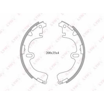 Комплект тормозных колодок задний для TOYOTA CAMRY, CARINA E, CARINA, CELICA, COROLLA, CORONA, CURREN, SPRINTER CARIB <b>LYNXauto BS-7503</b>