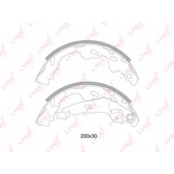 Комплект тормозных колодок задний для CITROEN C1 / OPEL AGILA / PEUGEOT 107 / SUZUKI SPLASH, SWIFT / TOYOTA AYGO, COROLLA, YARIS <b>LYNXauto BS-7526</b>