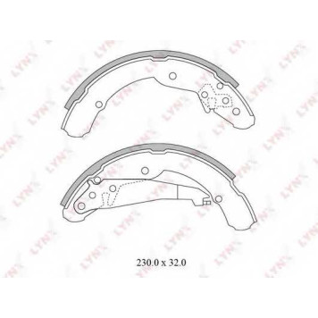 Комплект тормозных колодок задний для SKODA OCTAVIA(1U2,1U5,1Z5), ROOMSTER(5J) / VW CADDY(9K9A,9K9B), JETTA(162,163), POLO <b>LYNXauto BS-8001</b>