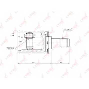 Шарнирный комплект приводного вала LYNXauto CI-1409