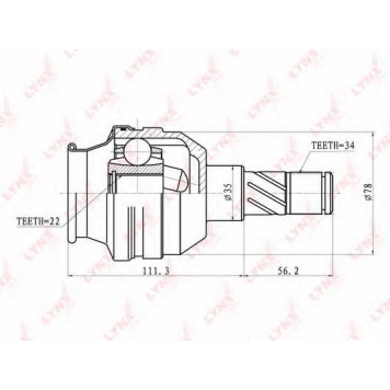 Шарнирный комплект приводного вала LYNXauto CI-1810