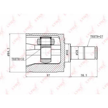 Шарнирный комплект приводного вала LYNXauto CI-3400