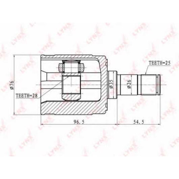 Шарнирный комплект приводного вала LYNXauto CI-3401