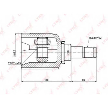 Шарнирный комплект приводного вала LYNXauto CI-3703