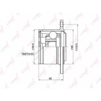 Шарнирный комплект приводного вала LYNXauto CI-3711