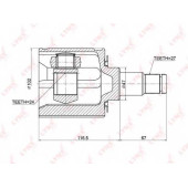 Шарнирный комплект приводного вала LYNXauto CI-3720