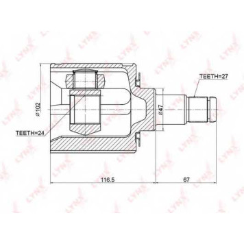 Шарнирный комплект приводного вала LYNXauto CI-3720