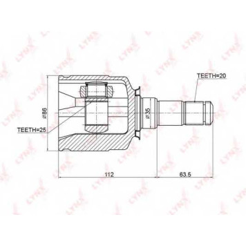 Шарнирный комплект приводного вала LYNXauto CI-3726