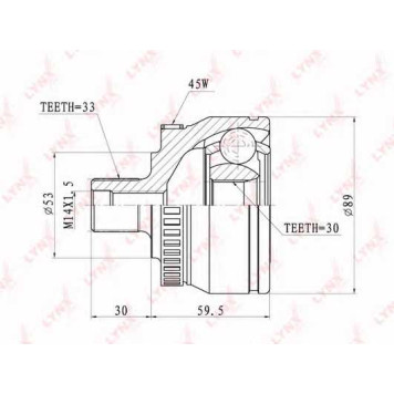 Шарнирный комплект приводного вала LYNXauto CO-1201A