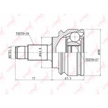 Шарнирный комплект приводного вала LYNXauto CO-1400