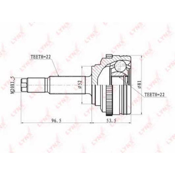 Шарнирный комплект приводного вала LYNXauto CO-1800