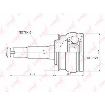 Шарнирный комплект приводного вала LYNXauto CO-1801