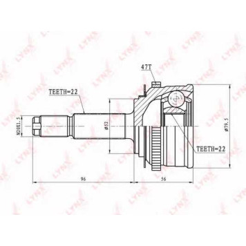 Шарнирный комплект приводного вала LYNXauto CO-1802A