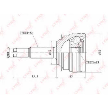 Шарнирный комплект приводного вала LYNXauto CO-1810