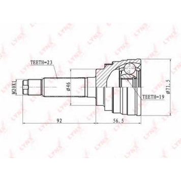Шарнирный комплект приводного вала LYNXauto CO-1813