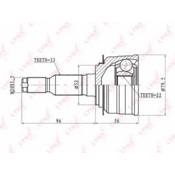 Шарнирный комплект приводного вала LYNXauto CO-1814