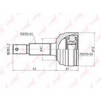 Шарнирный комплект приводного вала LYNXauto CO-1820