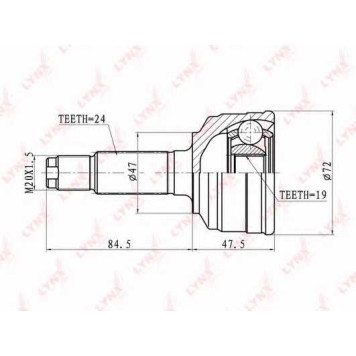 Шарнирный комплект приводного вала LYNXauto CO-1821
