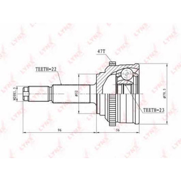 Шарнирный комплект приводного вала LYNXauto CO-1826A