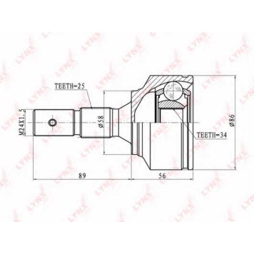 Шарнирный комплект приводного вала LYNXauto CO-2200