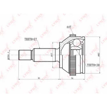 Шарнирный комплект приводного вала LYNXauto CO-2803A