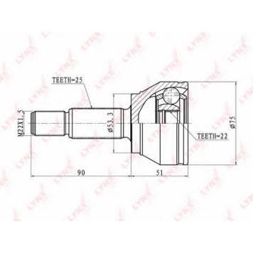 Шарнирный комплект приводного вала LYNXauto CO-2804