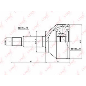 Шарнирный комплект приводного вала LYNXauto CO-2805