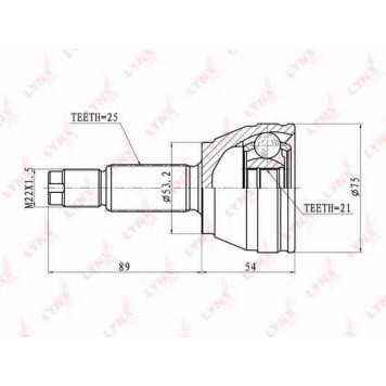 Шарнирный комплект приводного вала LYNXauto CO-3009