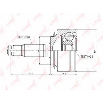 Шарнирный комплект приводного вала LYNXauto CO-3411