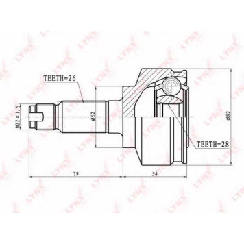 Шарнирный комплект приводного вала LYNXauto CO-3412