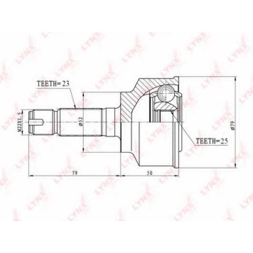 Шарнирный комплект приводного вала LYNXauto CO-3413
