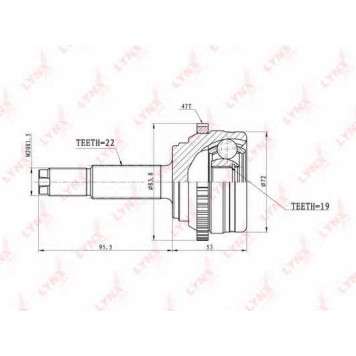 Шарнирный комплект приводного вала LYNXauto CO-3631A