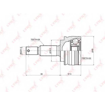 Шарнирный комплект приводного вала LYNXauto CO-3642