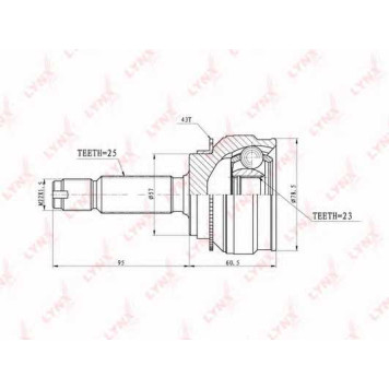 Шарнирный комплект приводного вала LYNXauto CO-3658A