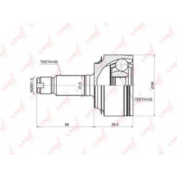 Шарнирный комплект приводного вала LYNXauto CO-3671