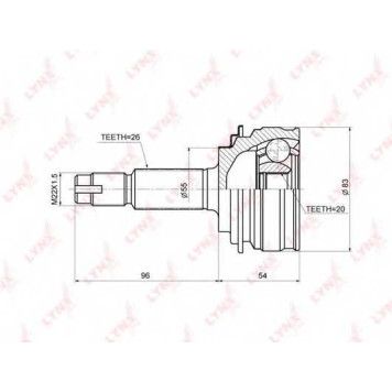 Шарнирный комплект приводного вала LYNXauto CO-3684
