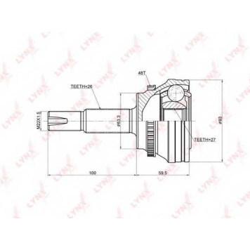Шарнирный комплект приводного вала LYNXauto CO-3692A