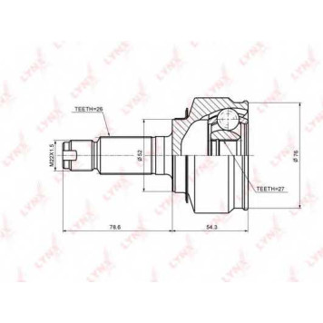 Шарнирный комплект приводного вала LYNXauto CO-3694