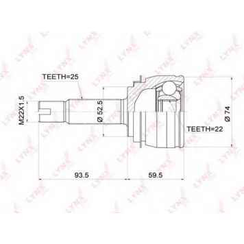 Шарнирный комплект приводного вала LYNXauto CO-3697