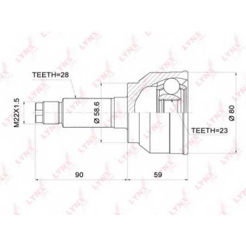 Шарнирный комплект приводного вала LYNXauto CO-3699
