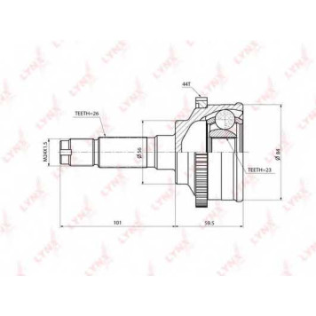 Шарнирный комплект приводного вала LYNXauto CO-3701A