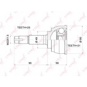 Шарнирный комплект приводного вала LYNXauto CO-3705