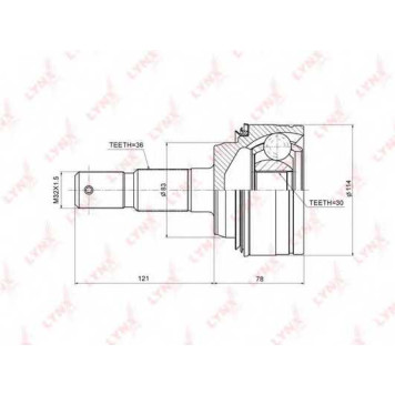 Шарнирный комплект приводного вала LYNXauto CO-3709